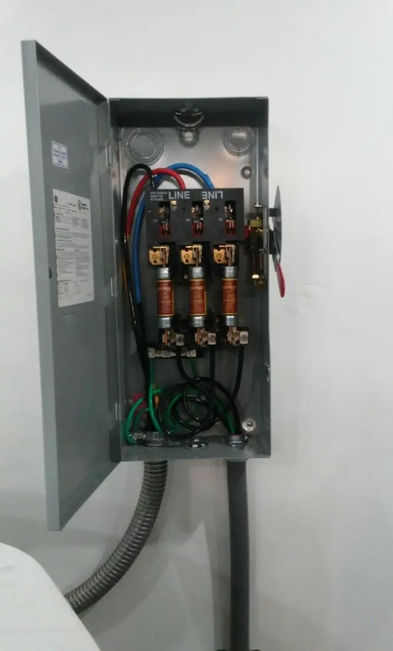 Three-phase disconnect switch installed for Smoke Detector Installation in Boyne City